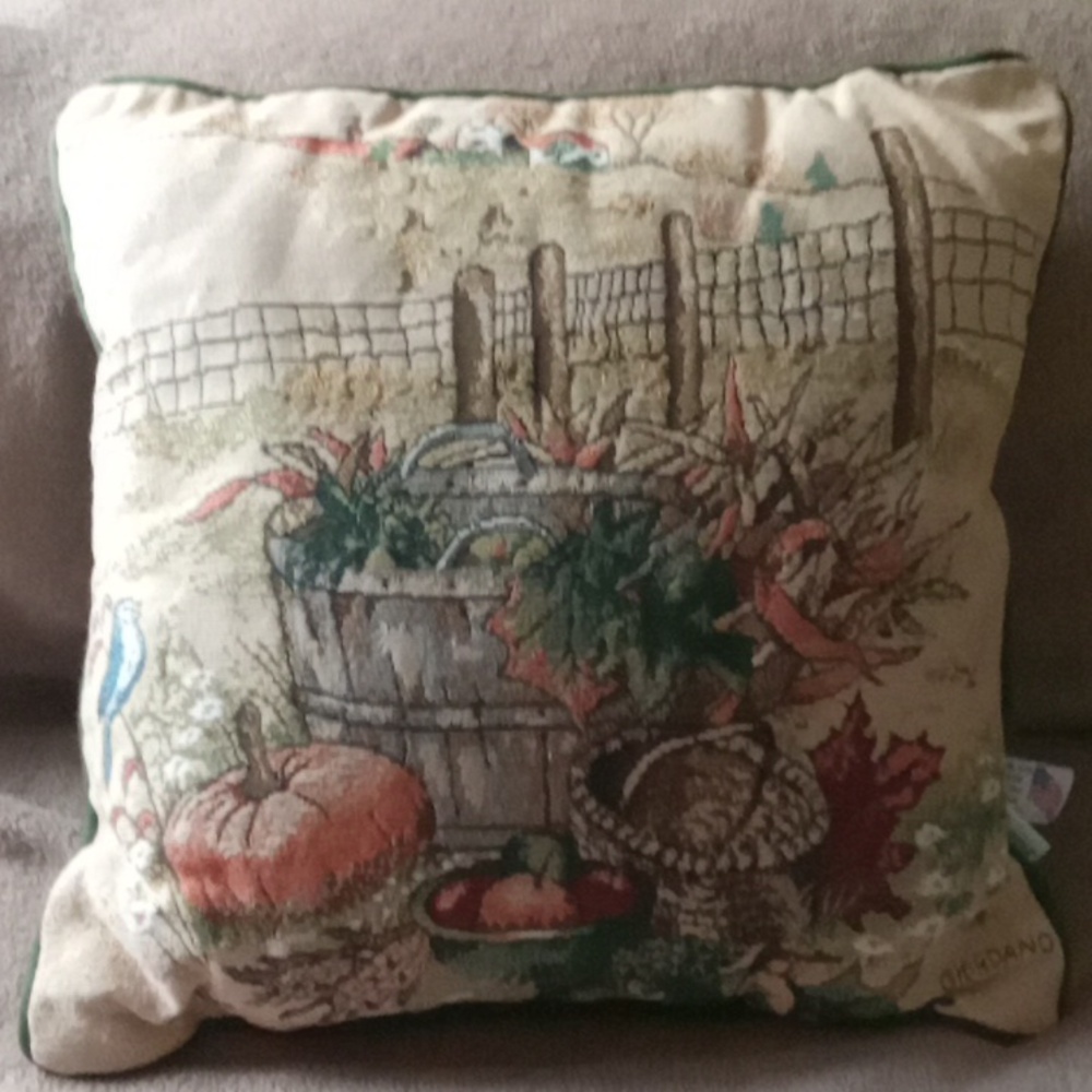 Autumn Harvest Tapestry Pillow Giordano Riverdale
